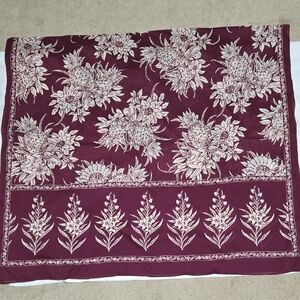 Floral Burgundy and Cream Quilt